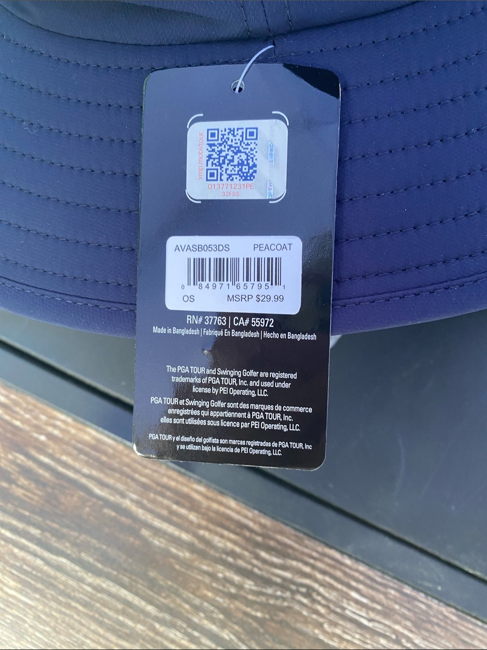 NWT PGA Mens Wide-Brim Sun Hat in Navy L/XL - Picture 4 of 8